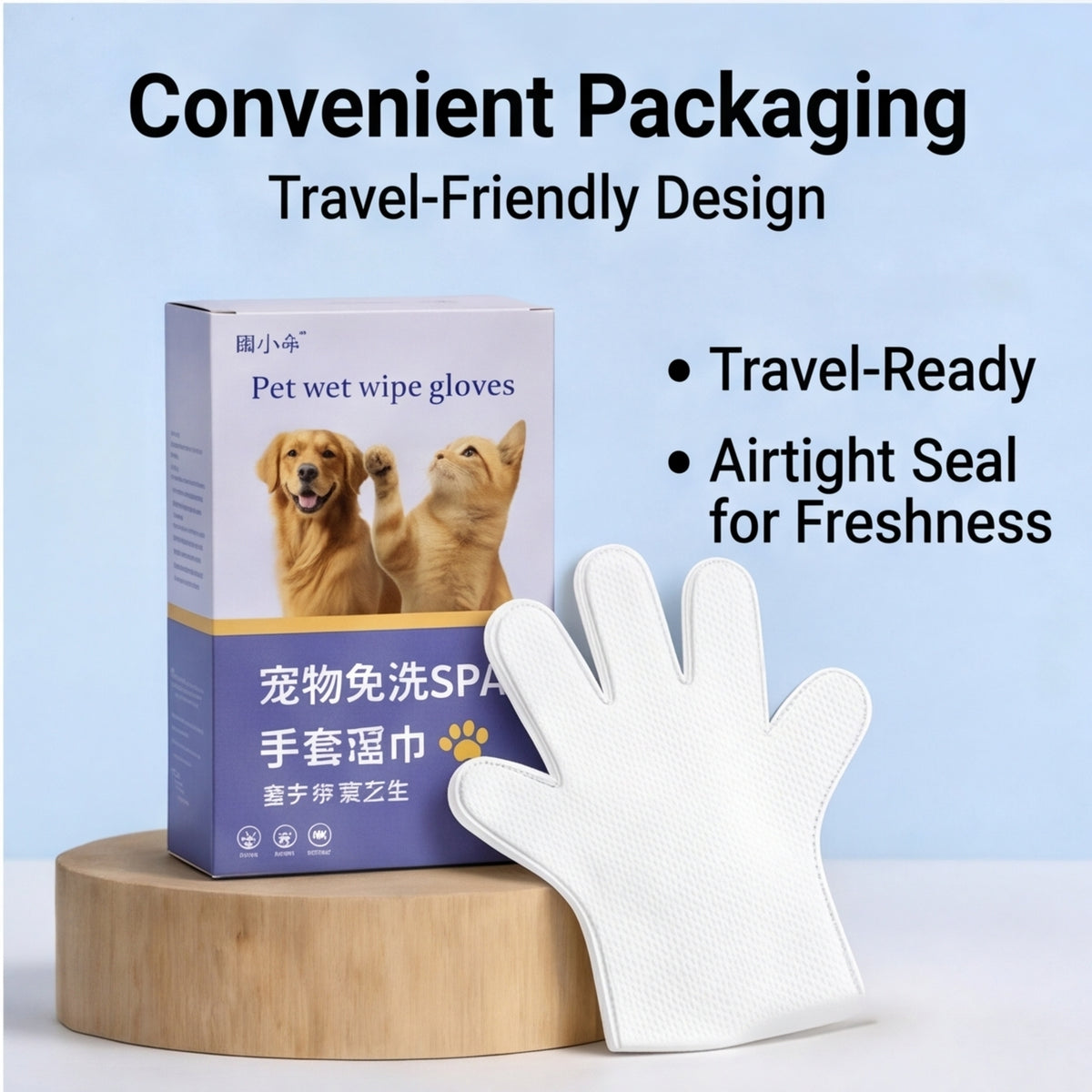 Food-Grade Pet Cleaning Wipes | Pearl-Textured Thickened Non-Woven | Gentle & Safe Individually Sealed